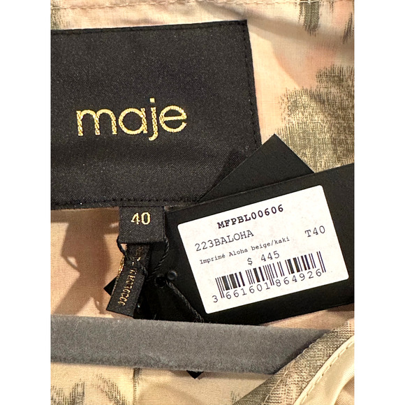 Maje Palm Tree Print Jacket with hood Size 40 (L) - Picture 16 of 16